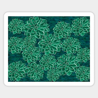 teal floral Magnet